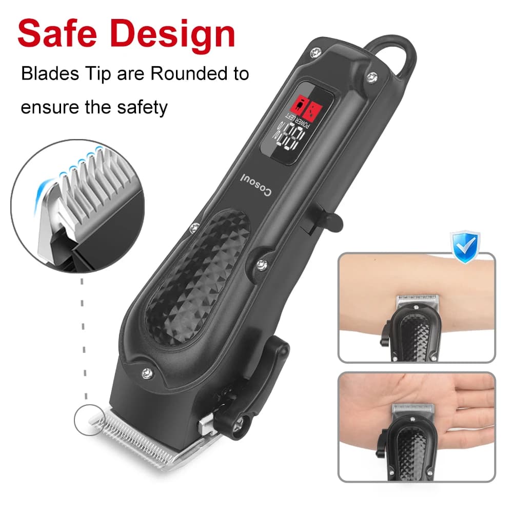 Cosoul Hair Clipper Compact Size Hair Trimmer Electric Beard Trimmer LED Display Hair Length Adjustable Big Capacity Battery - 5
