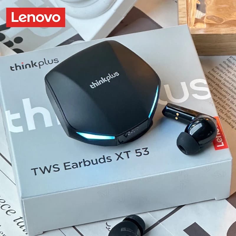 سماعات أذن لاسلكية للألعاب Lenovo XT53 بتقنية Bluetooth 5.4، سماعات أذن ذات تأخير منخفض مع شاشة LED وميكروفون مقاومة للماء - 2