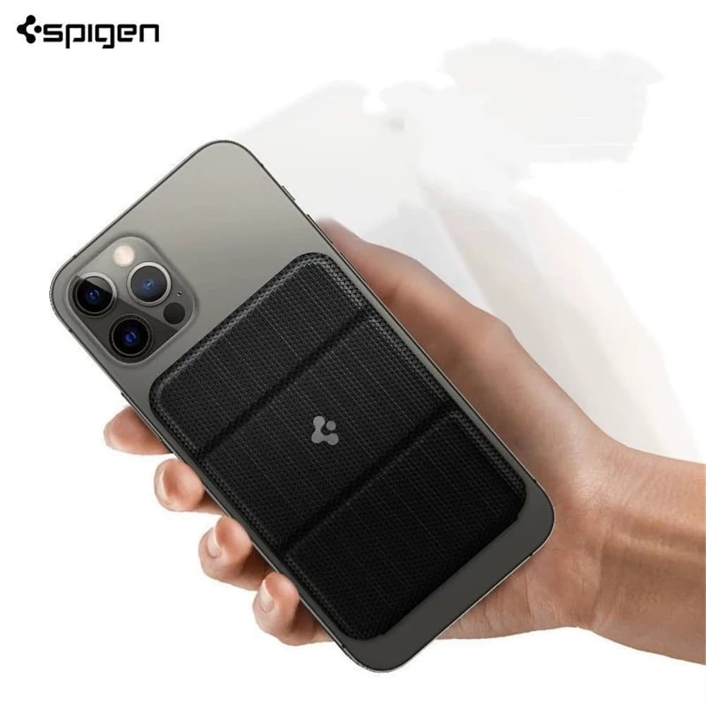 Spigen For iPhone 17 16 15 Pro Max Leather Folding Magnetic Stand Portable Card Holder Multi Functional Phone Stand Card Holder - 4