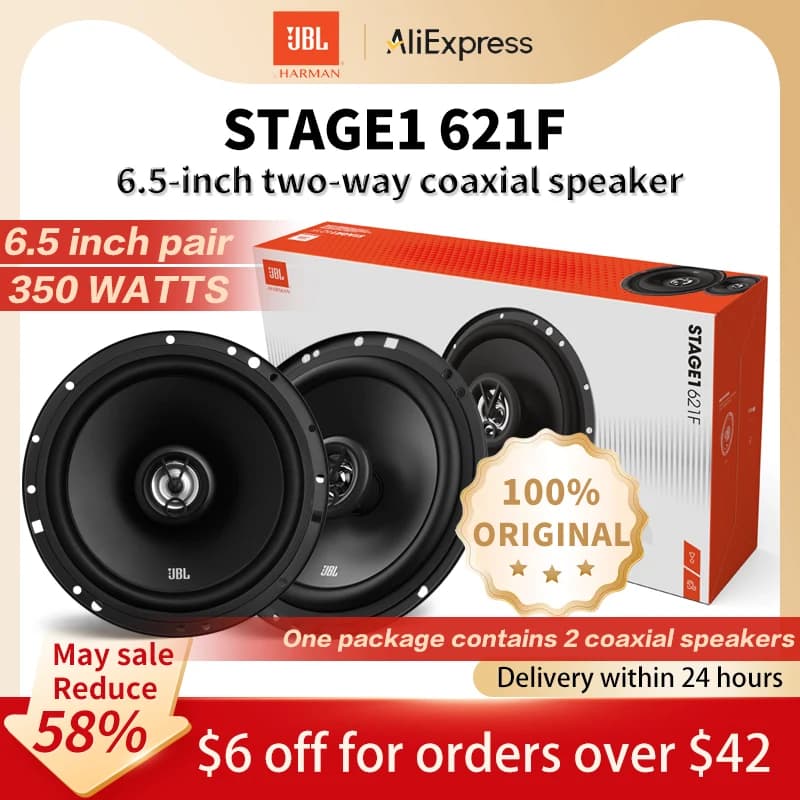 سماعة سيارة JBL 6 بوصة 6.5 بوصة سماعة محورية 350 واط سماعة نطاق كامل هاي فاي سماعة سيارة تريبل ميد سب ووفر
