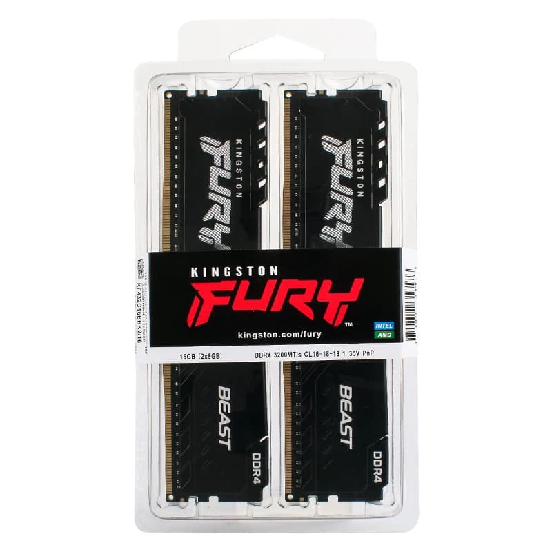 ذاكرة كينجستون FURY Beast RAM DDR4 بسعات 8 جيجابايت وسرعات 2400MHz و2666MHz و3200MHz و3600MHz لأجهزة الكمبيوتر المكتبية بمعالجات AMD وIntel - 6
