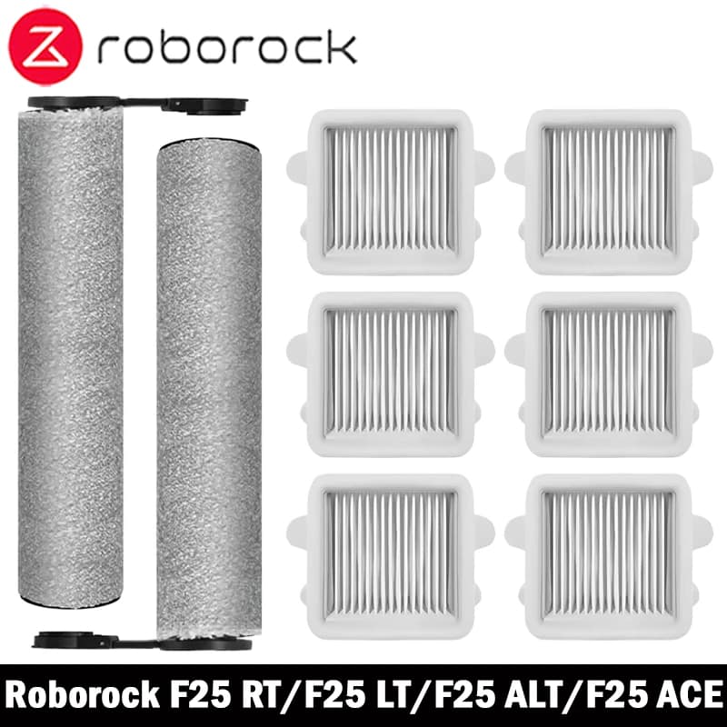 قطع غيار استبدال فرشاة الأسطوانة وفلتر اكسسوارات لمكنسة كهربائية Roborock F25 RT / F25 LT / F25 ALT / F25 ACE