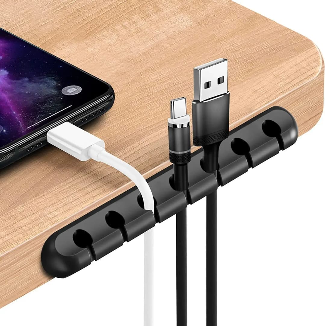 Desktop Charging Data Line Fixator Multi-port Creative Storage Line Material Silicone Cable Organizer Wire Arrangement Device - 4