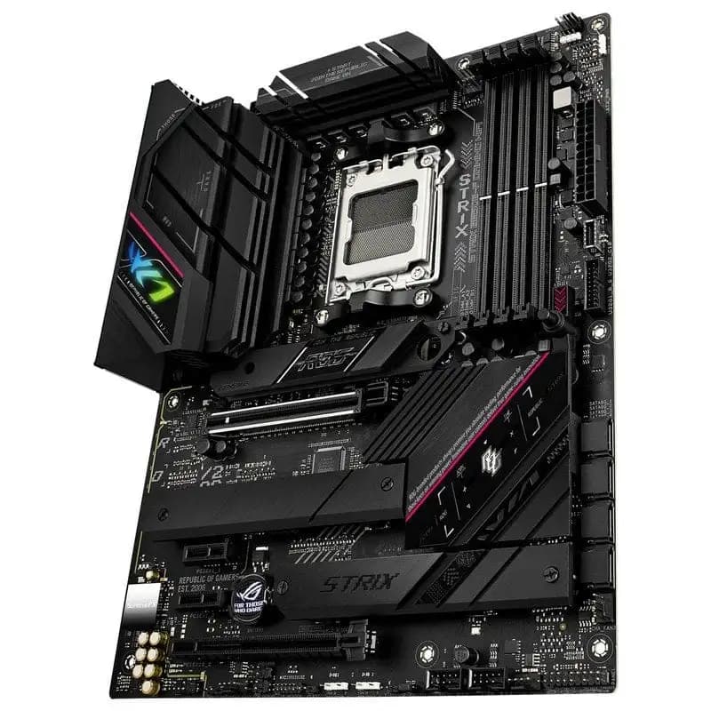 لوحة أم ASUS ROG STRIX B650E-F GAMING WIFI بمعالج AMD B650 و AM5 وذاكرة DDR5 بسعة 192 جيجابايت وM.2 وATX تدعم Ryzen 5 9600X وRyzen 5 8500G وRyzen 9 7900 - 4