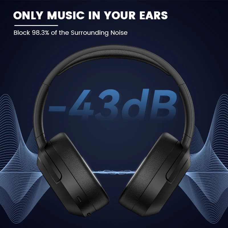 سماعات رأس لاسلكية عازلة للضوضاء من Edifier W820NB Plus، 43dB ANC، كودك LDAC عالي الدقة، 49 ساعة تشغيل، سماعة بلوتوث فوق الأذن - 3