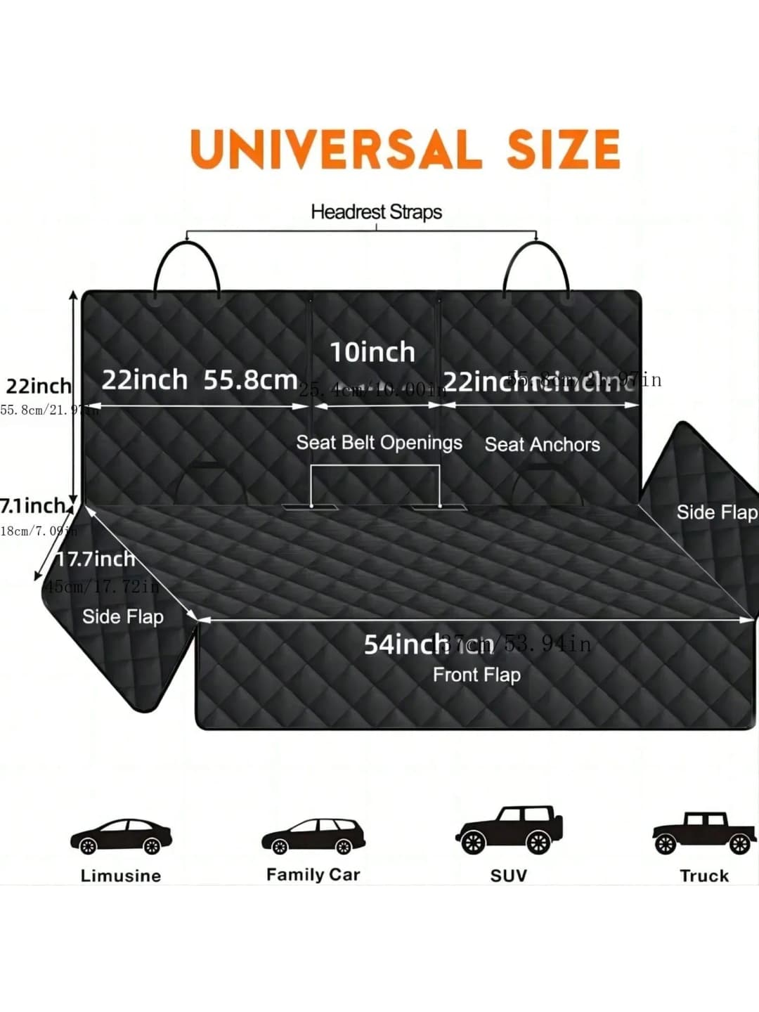 Dog Car Seat Cover Pet Travel Carrier Mattress Waterproof Dog Car Seat Protector With Middle Seat Armrest For Dogs - 3