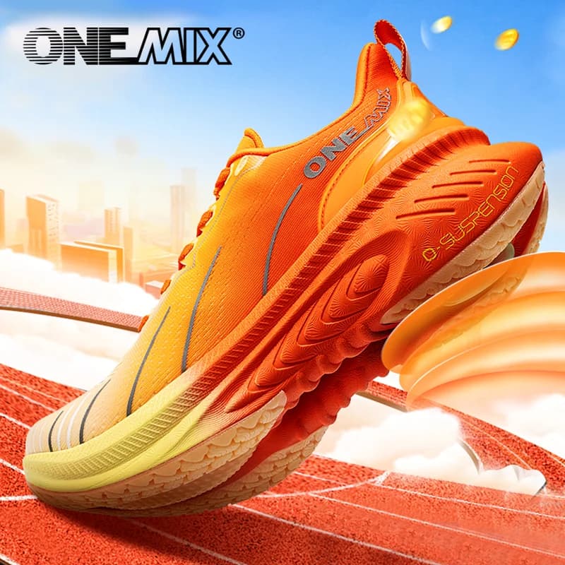 ONEMIX توسادات جديدة للرجال، مناسبة للعدائين الثقيلة، برباط رياضي للنساء، مانع للإنزلاق، أحذية رياضية للذكور - 2