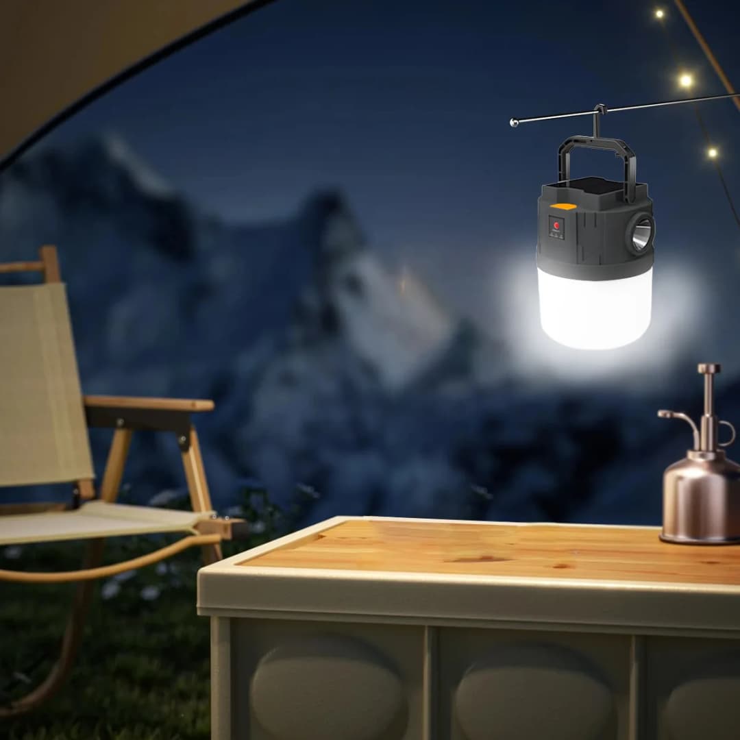One Piece Solar Ball Pendant Light with Hook Mobile Solar Camping Light - Multifunctional USB Rechargeable LED Bulb - 4
