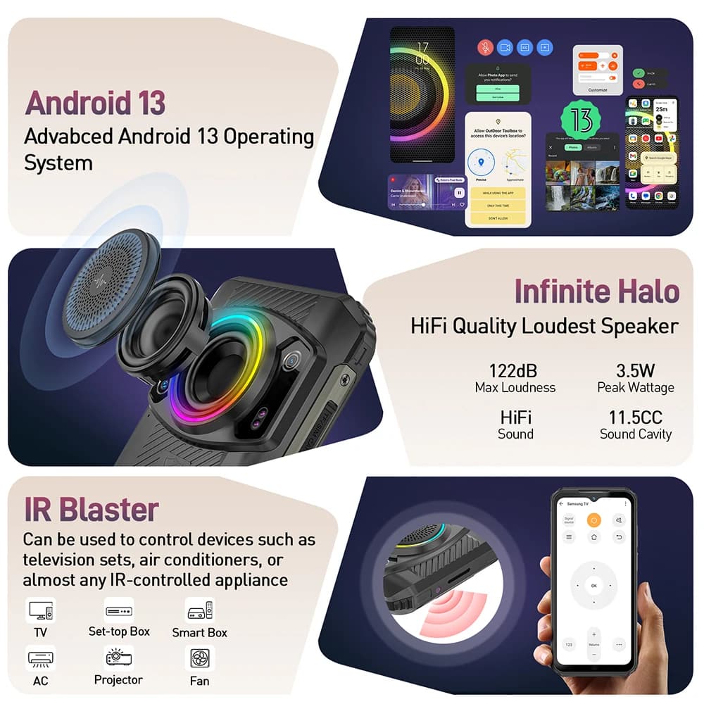 Ulefone Armor 21 16GB RAM 256GB ROM ，Android15  Helio G99 6nm, 64MP Camera,24MP Night Vision Camera ,9600mAh.6.58"120Hz.NFC - 4