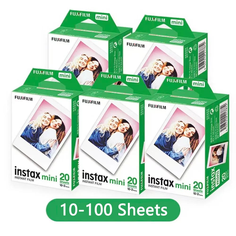 Fujifilm Instax Mini White Border Film 10-100 Sheets Instant Photo Paper For FUJI Instant Camera Mini 12/11  Mini 9 8 7s 70 EVO