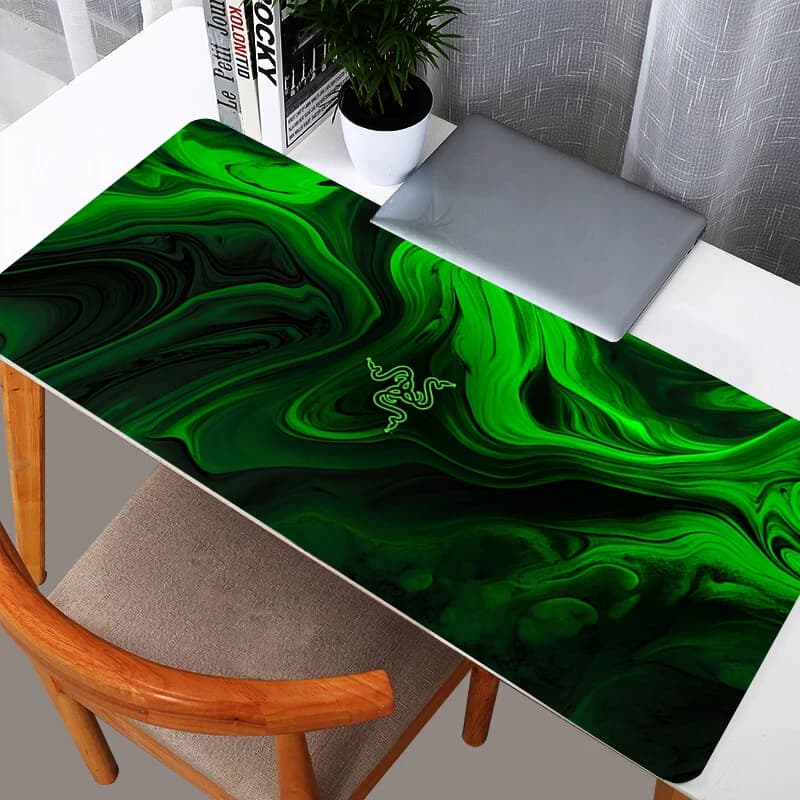 ألعاب مكتبية لوحة ماوس كبيرة RAZER لوحة مفاتيح ماوس كمبيوتر شخصي سجادة مكتب لوحة ألعاب خضراء لوحات ماوس لـ CS GO LOL 90x40