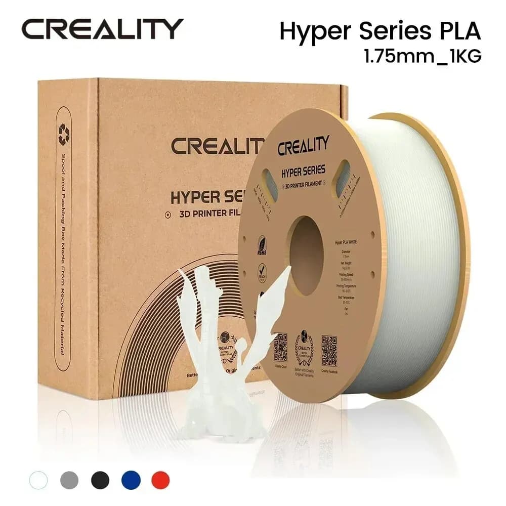 خيط طباعة CREALITY سلسلة هايبر PLA مقاس 1.75 مم بسيولة أفضل وتبريد أسرع ودقة عالية لطابعات FDM