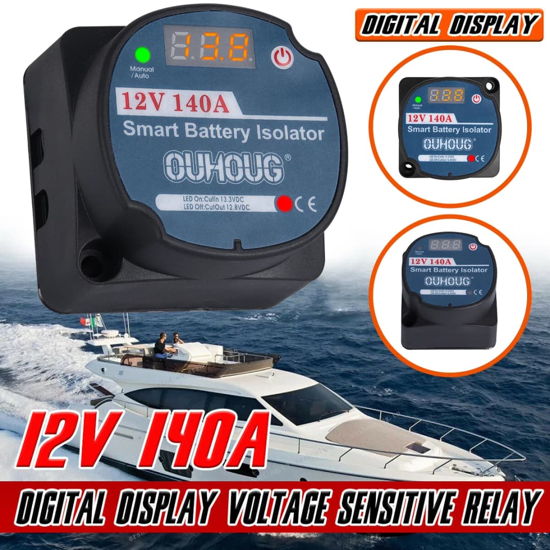 فيفر كيت تقسيم الشحن 12V كيت عازل بطارية تلقائي 12V AMP VSR 110Amp للسيارة الشاحنة الكارافان الكامبير اليخت القوارب