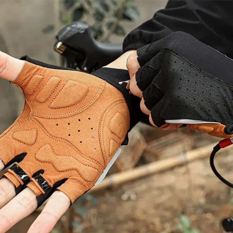 قفازات ركوب الدراجات الرياضية من WEST BIKING بنصف إصبع للرجال والنساء قفازات دراجة MTB قفازات ركوب الدراجات النارية والدراجات الهوائية للجري واللياقة البدنية - 5