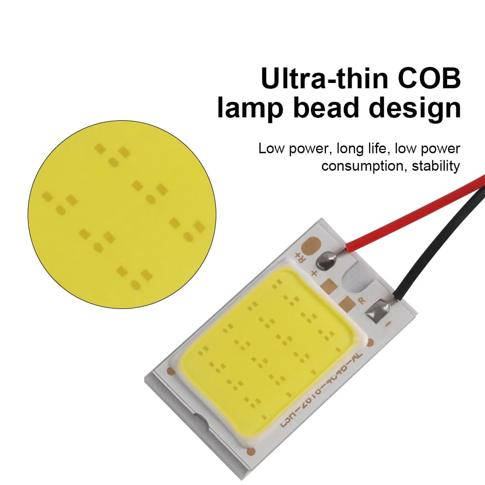 1pc T10 COB W5W LED Signal Bulbs Festoon 31mm 36mm 39mm 41/42MM  Car Interior Reading Lights Dome License Plate Lamp White 12V - 2
