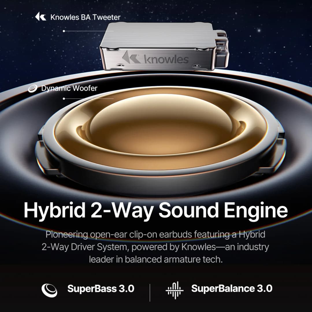 سماعات أذن لاسلكية Baseus Inspire XC1 من Bose بتقنية Bluetooth 6.1 و4 ميكروفونات، سماعات أذن مفتوحة مع مشبك - 5