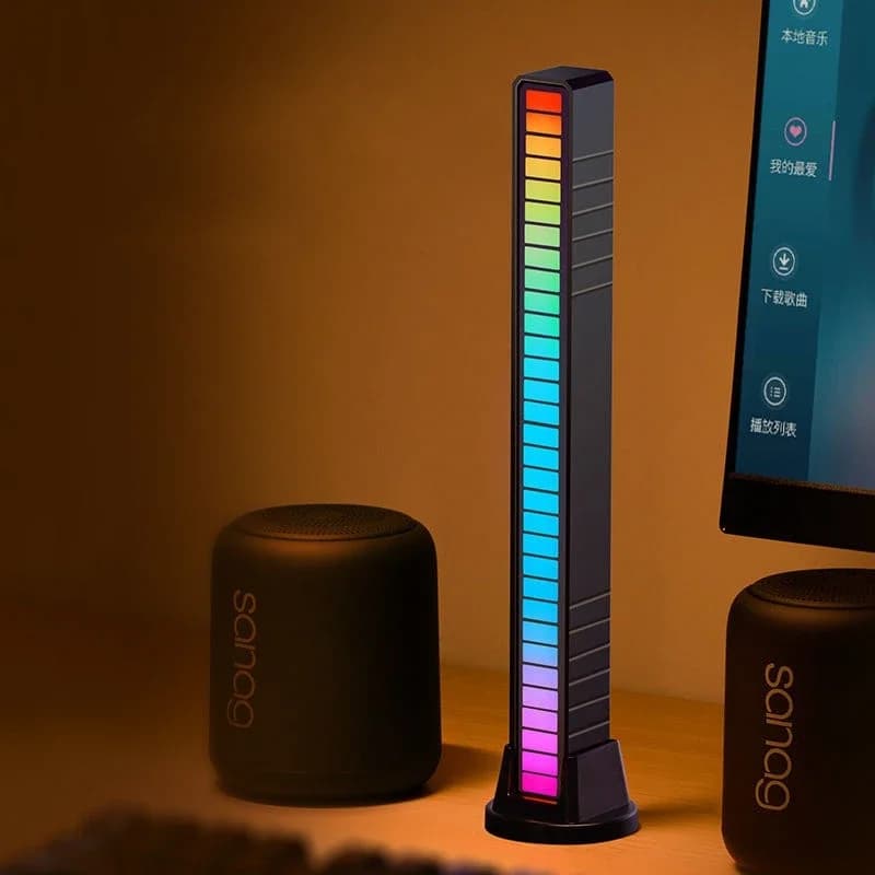 شريط إضاءة LED RGB تحكم في الصوت الموسيقي التقاط إيقاع مصباح محيطي إضاءة ليلية للأجواء لبار سيارة غرفة تلفزيون ديكور ألعاب - 6