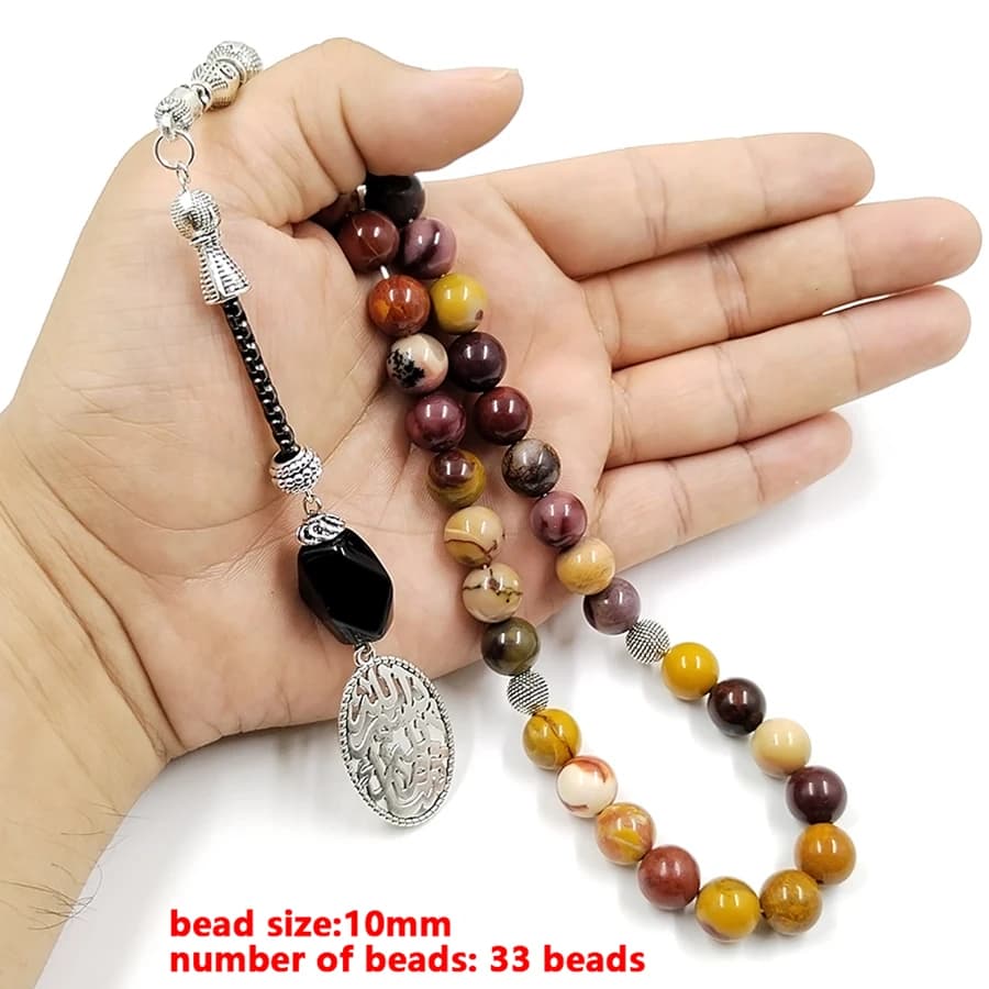 Tasbih Natural Mookaite Stone Round prayer Beads Bracelet Strand Ramadan eid gift turkish accessories on hand - 6
