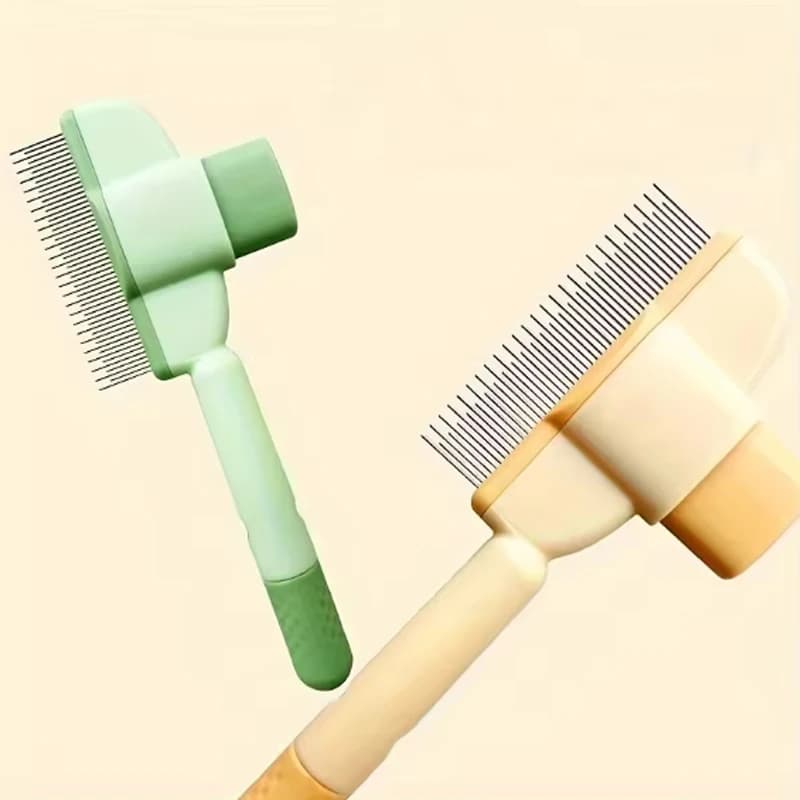 مشط مزدوج الاستخدام للقطط، فرشاة إزالة الشعر المتساقط، مناسب للفراء الطويل والقصير