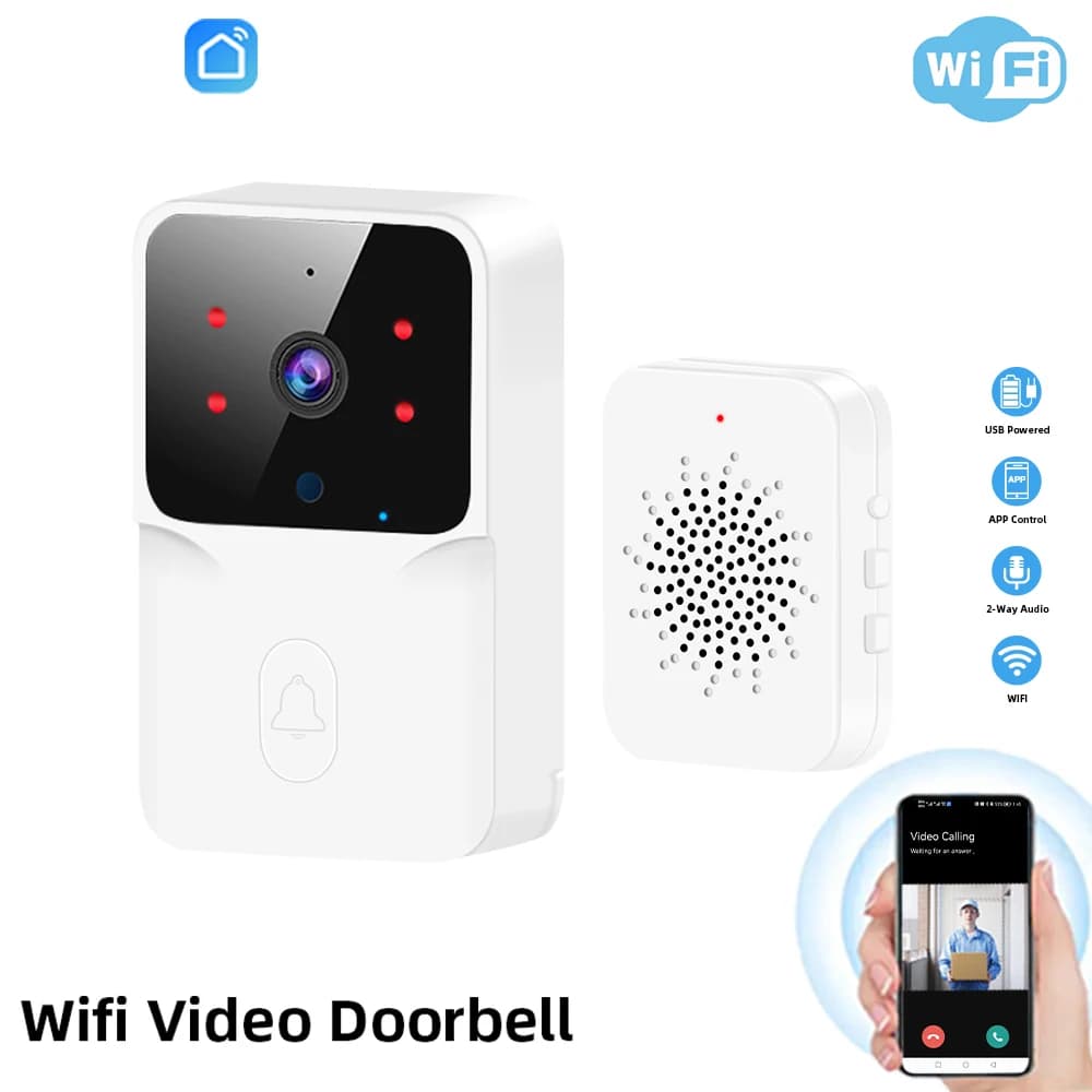 جرس باب ذكي بتقنية WiFi، نظام إنتركوم ثنائي الاتجاه، رؤية ليلية بالأشعة تحت الحمراء، مراقبة أمنية منزلية، كاميرا جرس الباب - 6
