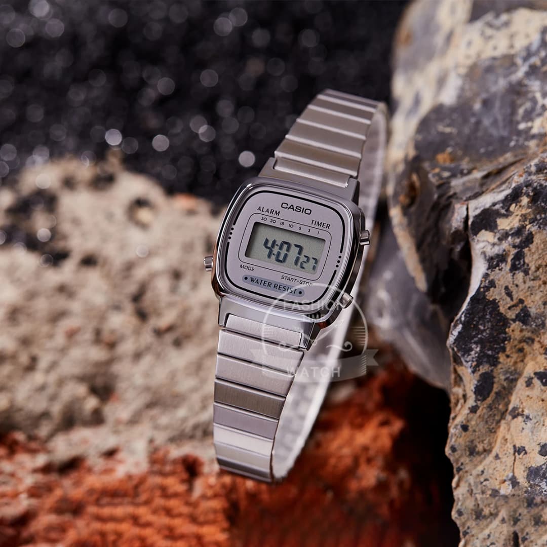 Casio watch silver women watches set brand luxury Waterproof digital Sport ladies watch relogio LA670WA-7D/1D - 6