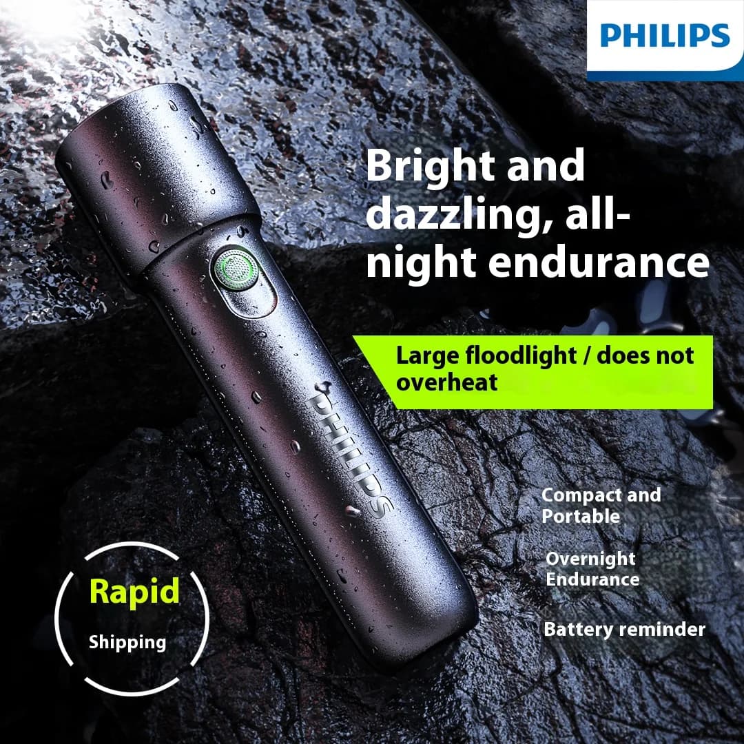 Philips كشاف EDC محمول جديد 2025 قابل لإعادة الشحن LED للدفاع عن النفس والتخييم - 3