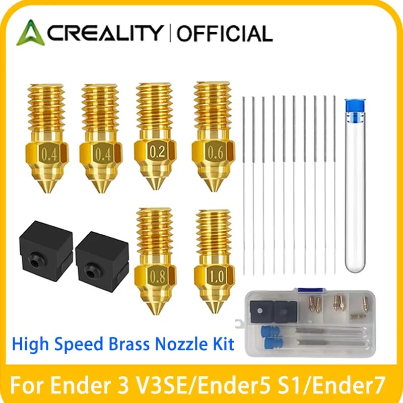 مجموعة فوهات Creality Ender 3 V3 SE مقاومة لدرجات الحرارة العالية مع غطاء سيليكون لـ Ender 5 S1/Ender 7