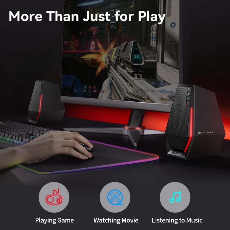 سماعات إديفاير G1500 SE للكمبيوتر 2.0، مكتبية، مدخل USB و3.5mm AUX، سلكية، متوافقة مع الكمبيوتر الشخصي واللاب توب وماك بوك وهواوي وشاومي - 4