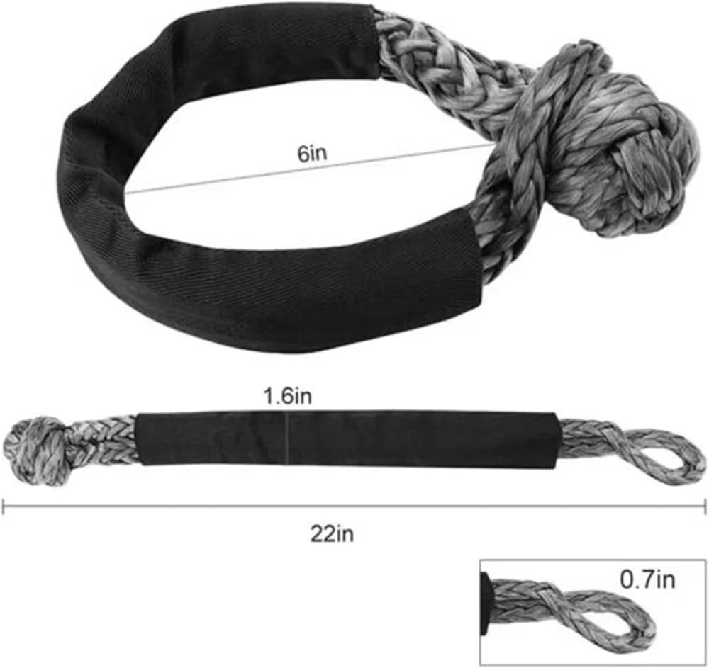 Treeligo 2pcs Soft Synthetic Rope Shackle Recovery Kit 3/4" x 22" for ATV Off-Road Truck Yacht Farming Industrial 45000Ibs - 6