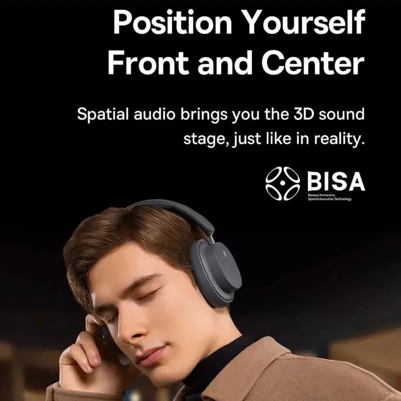 Baseus Bowie D05 Wireless Headphone Bluetooth 5.3 Earphone HIFI Level Headset 40mm Driver Foldable Over Ear Headphone 70H Time - 4
