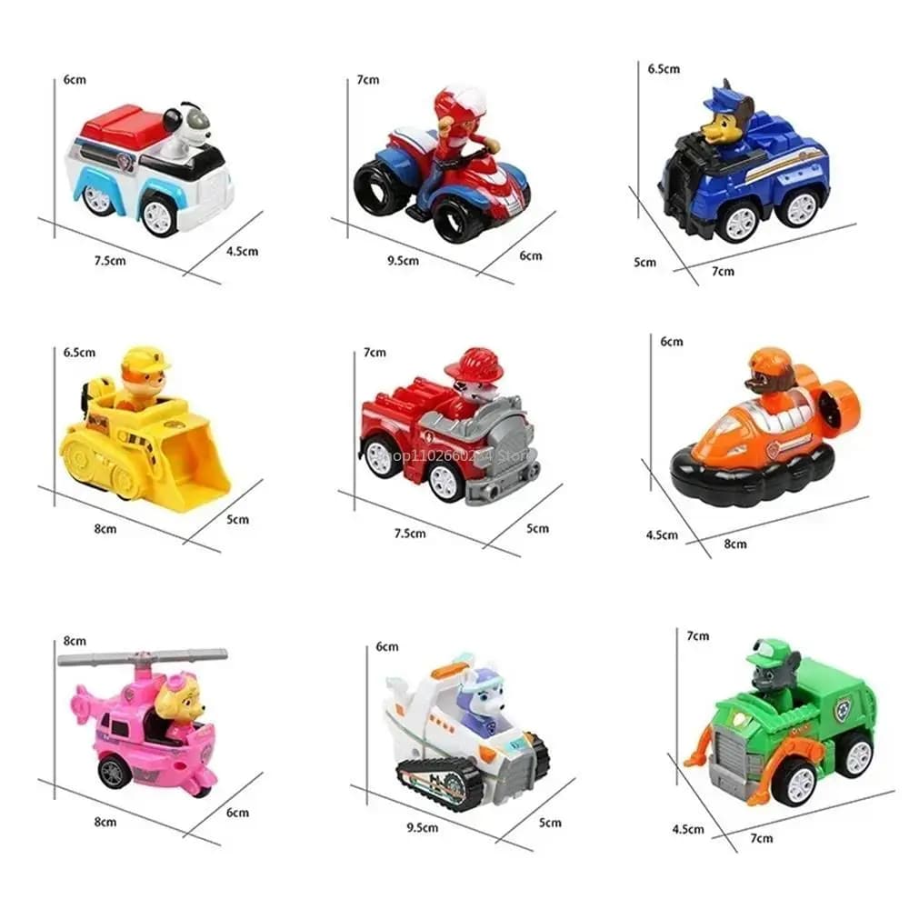 مجموعة سيارات Paw Patrol القابلة للسحب - شخصيات تشيس وسكاي ومارشال وروبل - هدية عيد ميلاد - 5