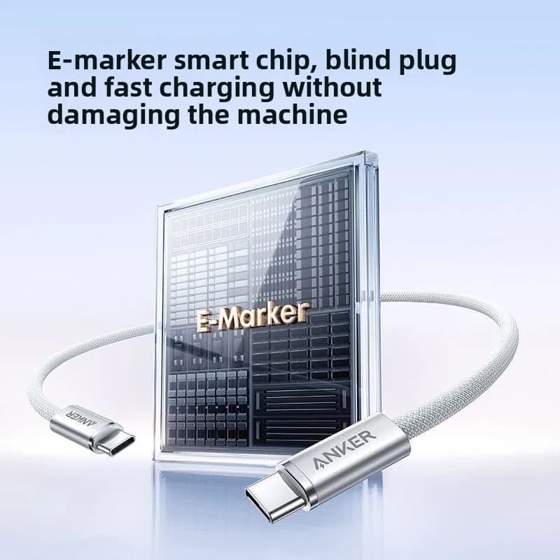 ANKER كابل بيانات 140 واط كابل شحن Typec مزدوج الرأس PD3.1 مناسب لـ Apple 17 Huawei MacBook - 3