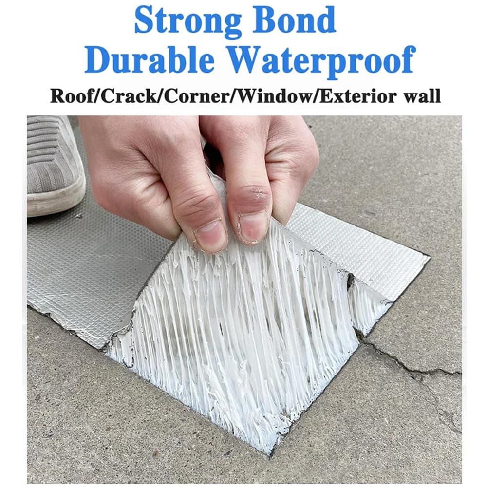 Waterproof Tape High Temperature Resistance Aluminum Foil Butyl Tape Fixing Wall Pool Roof Crack Duct Repair Sealed Self Tape - 2