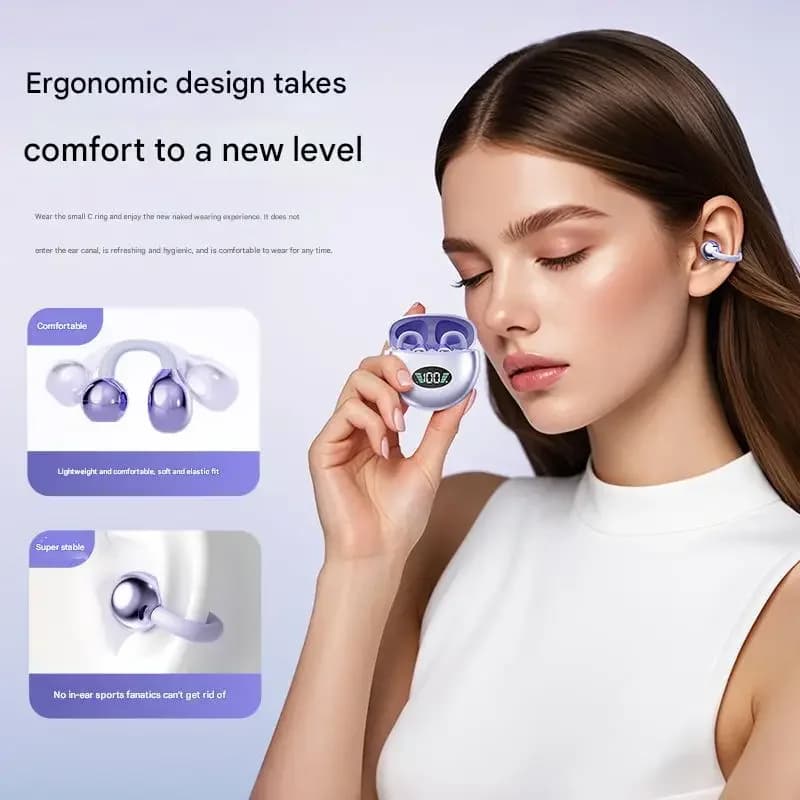 Original Sony Wireless Earphone Open Ear Q88 Ear Clip ENC Headset Bluetooth 5.4 HD Call Touch Control Headphone for Android iOS - 2