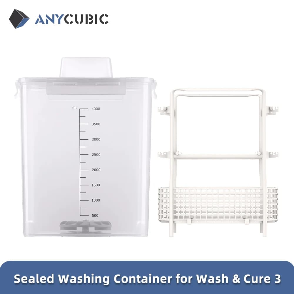 ANYCUBIC Wash Cure 3 ملحقات حاوية غسيل مختومة جزء طابعة ثلاثية الأبعاد LCD