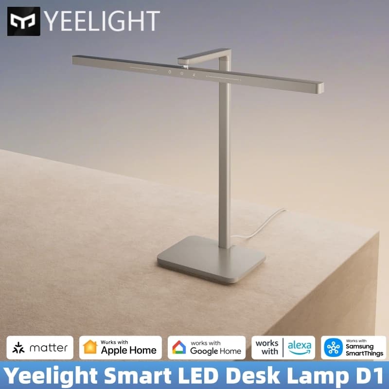 مصباح مكتب ذكي يي لايت LED D1، طول 60 سم، اتصال بلوتوث، قابل للتعتيم، تحكم باللمس والصوت، متوافق مع تطبيقات أبل هوم وجوجل أليكسا