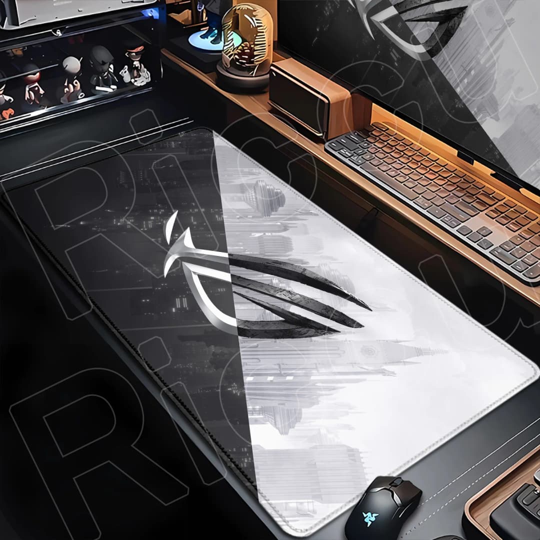 حصيرة طاولة كبيرة مقاس 1200x600 مم لألعاب الكمبيوتر، حصيرة ماوس Asus Rog لشخصيات الأنمي، إكسسوارات لوحة مفاتيح كمبيوتر الألعاب، مقاومة للانزلاق - 2