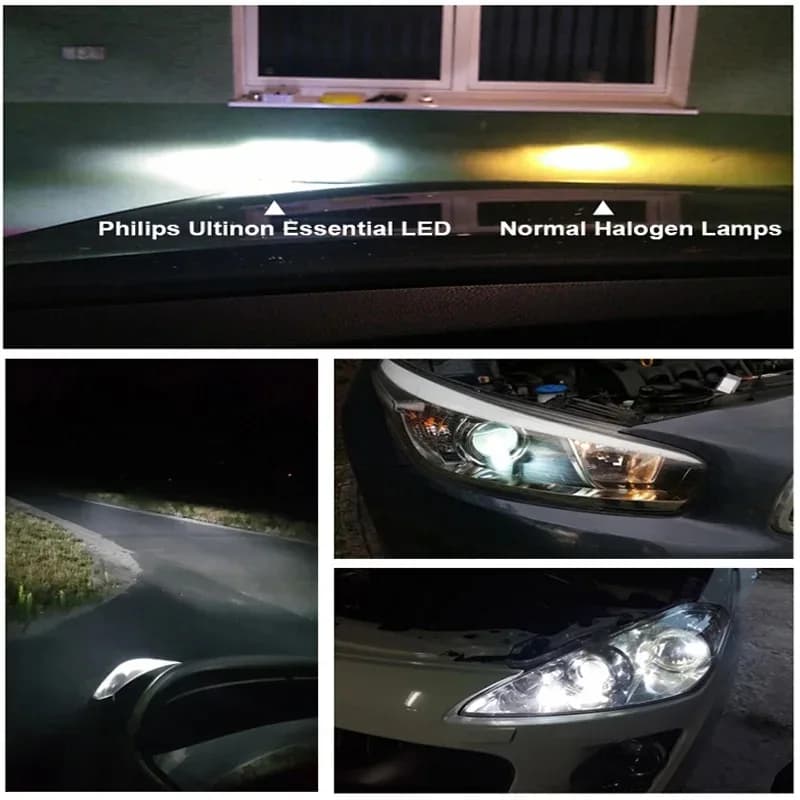فيليبس ألتنيون إيسنشال LED ضوء H4 H7 HB3 HB4 H8 H11 H16 6000K مصباح أبيض LED HIR2 9012 9005 9006 كشاف أوتوماتيكي، زوج واحد - 4