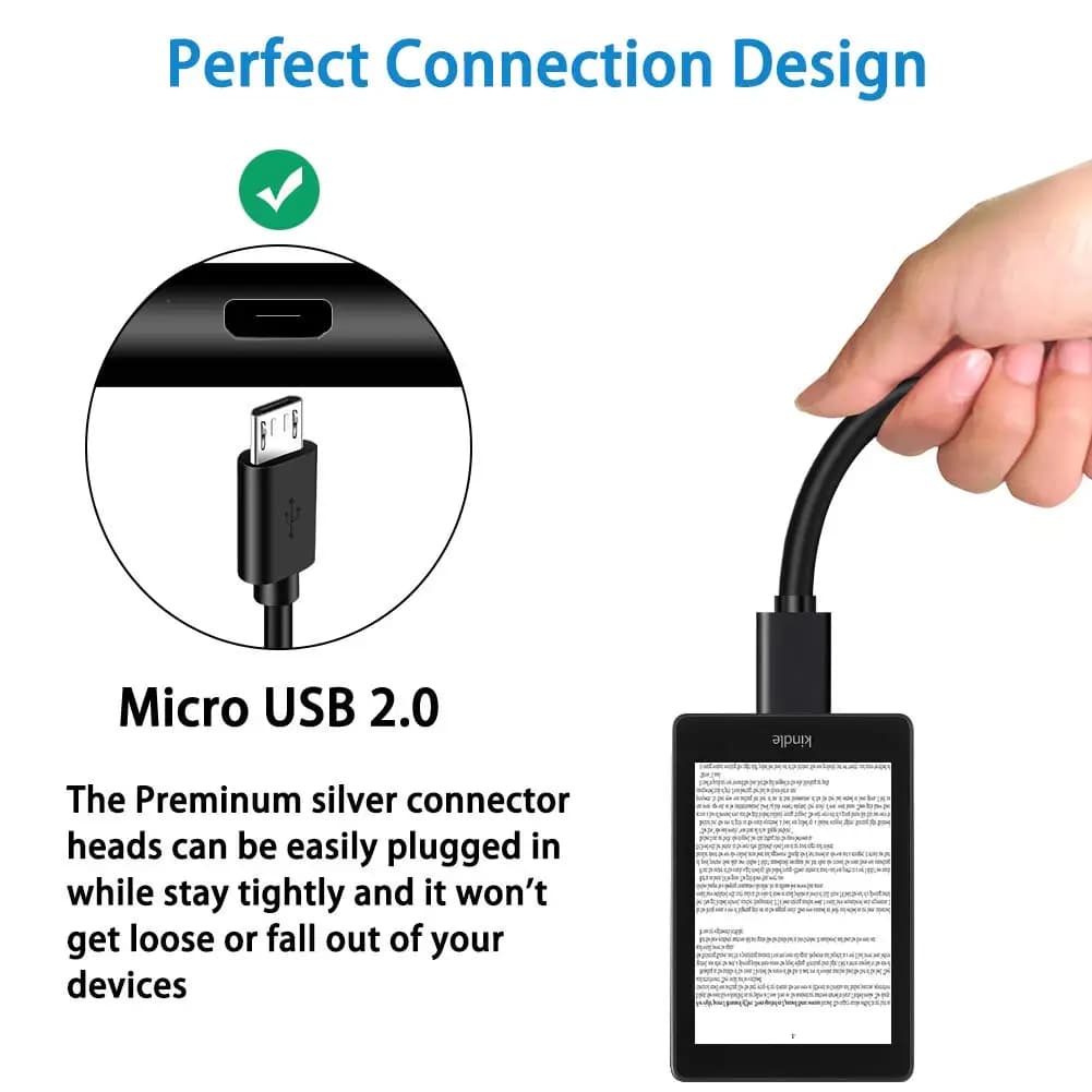 كابل شحن عالي السرعة مايكرو USB لأندرويد، لسامسونج جالاكسي S7 إيدج وS6 وS5 ونوت 5 وموتو وLG وHTC، خط بيانات لفأرة لوجيتك - 3