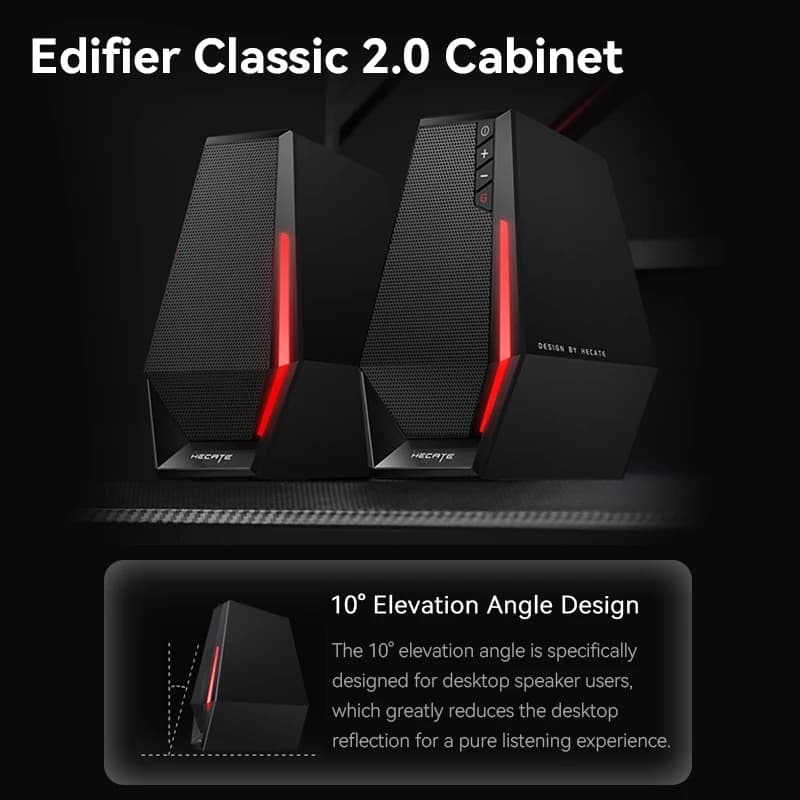 سماعات إديفاير G1500 SE للكمبيوتر 2.0، مكتبية، مدخل USB و3.5mm AUX، سلكية، متوافقة مع الكمبيوتر الشخصي واللاب توب وماك بوك وهواوي وشاومي - 3
