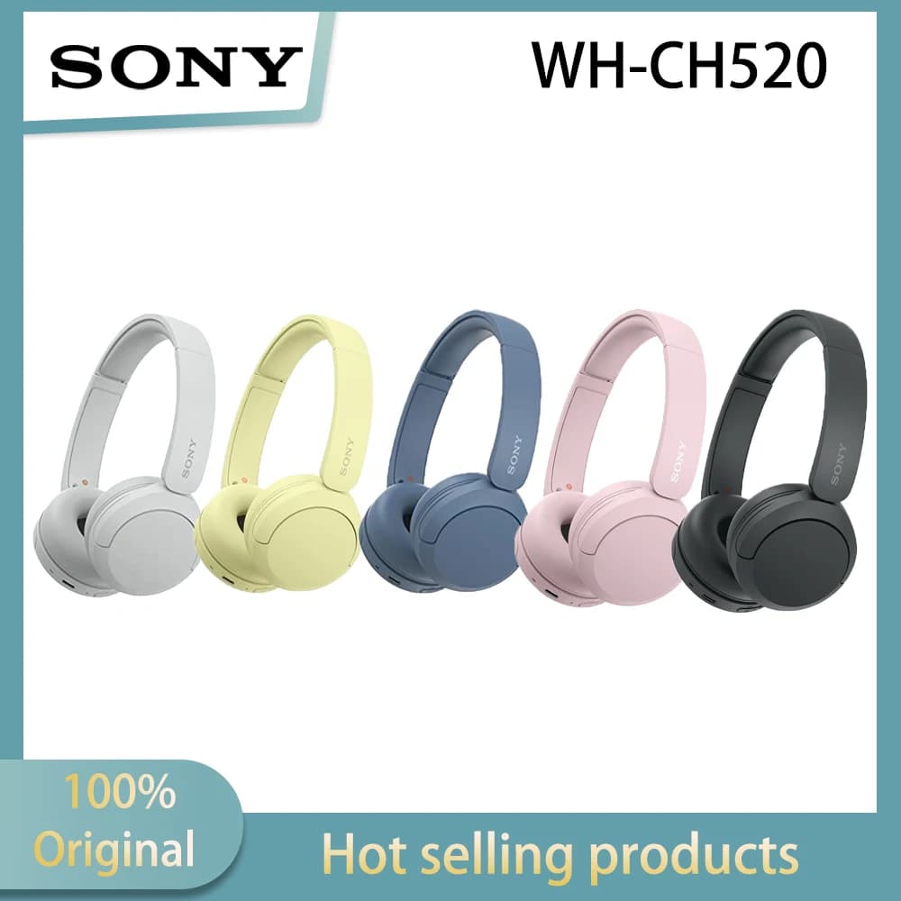 سماعات رأس بلوتوث لاسلكية SONY WH-CH520 مريحة للاستخدام مع 8 تأثيرات صوتية مسبقة الإعداد