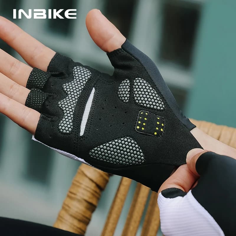 INBIKE قفازات ركوب الدراجات نصف إصبع MTB قفازات دراجة صيفية للرجال ركوب SBR راحة مبطنة قفازات دراجة جبلية إكسسوارات - 2