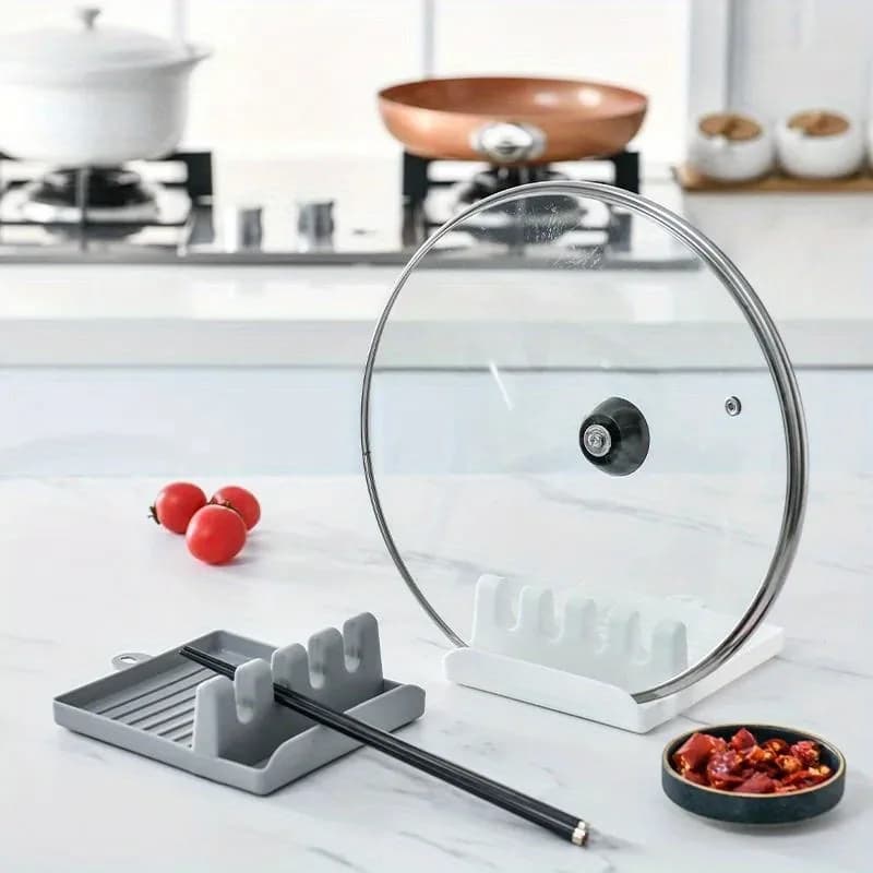 1pc Kitchen Spoon Holders Fork Spatula Rack Shelf Organizer Plastic Spoon Rest Chopsticks Holder Non-slip Spoons Pad Kitchen Ute - 5