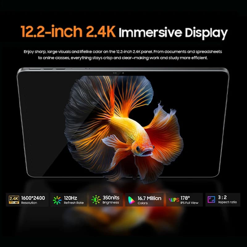 Blackview MEGA 12 Tablet 5G Dimensity 7200 CPU 12.2" 2.4K 120Hz Display IP69K Waterproof 50MP 10000mAh Pad PC - 5