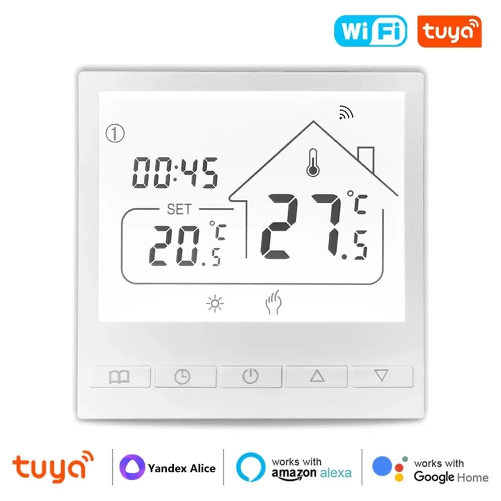 ترموستات Tuya الذكي WiFi جهاز تحكم في درجة حرارة سخان المياه/الغاز لتدفئة الأرضيات الكهربائية يعمل مع Google وAlexa وYandex وAlice