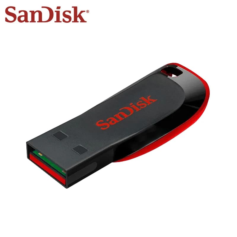 SanDisk Super Mini USB 2.0 Flash Drive بسعة 16 جيجابايت و32 جيجابايت و64 جيجابايت و128 جيجابايت، CZ50، فلاش درايف أصلي للكمبيوتر والتلفزيون والصوتيات في السيارة - 2