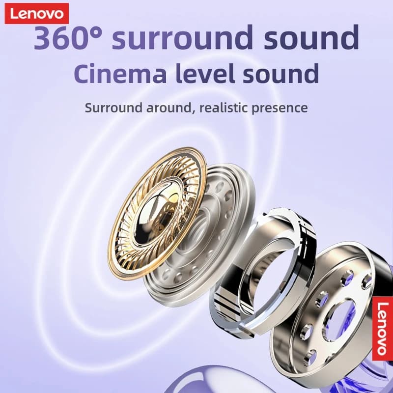 Lenovo TA410 Wireless Bluetooth 5.4 Earphones TWS Panoramic Sound Effects Ultra Long Battry Life Headphones Comfortable To Wear - 6