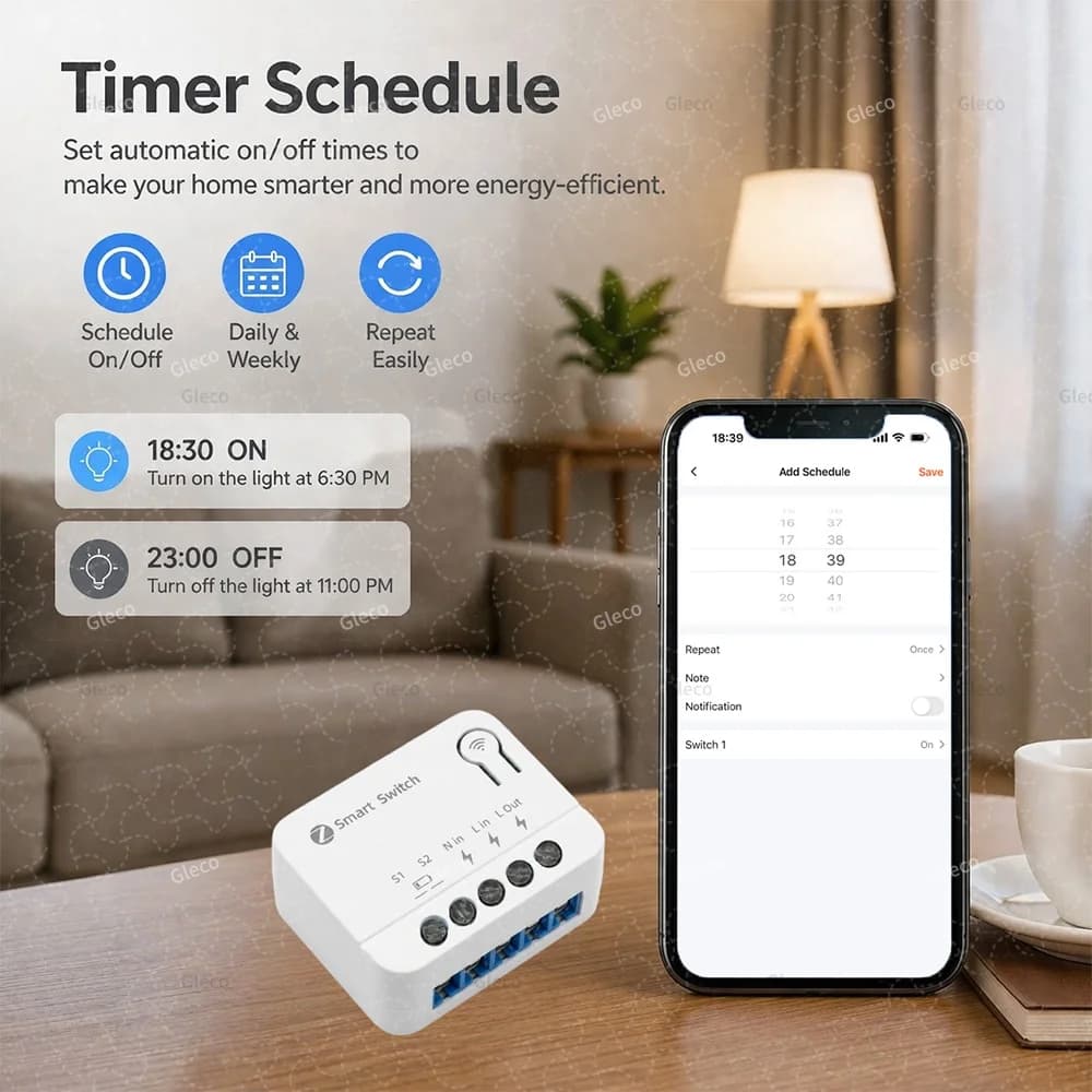 وحدة تحكم ذكية زيجبي تويا ميني دي أي واي ريلاي بريكر أتمتة المنزل الذكي يعمل مع سمارت لايف أليكسا جوجل هاب - 5