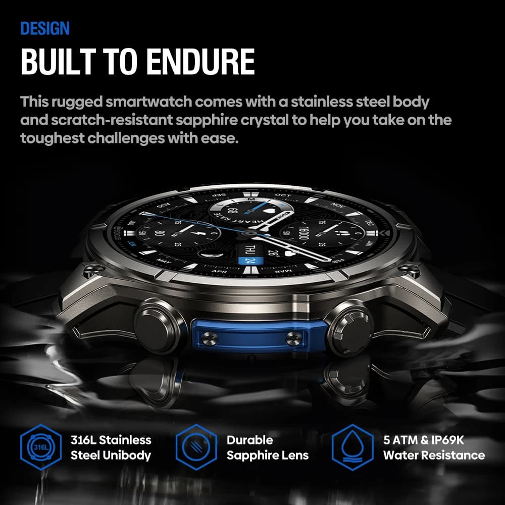 NEW 2025 Zeblaze VIBE 8 Voice Call Smart Watch 1.43" AMOLED Display Heart Rate Blood Pressure Multi-Sport Modes Smart Watch - 2