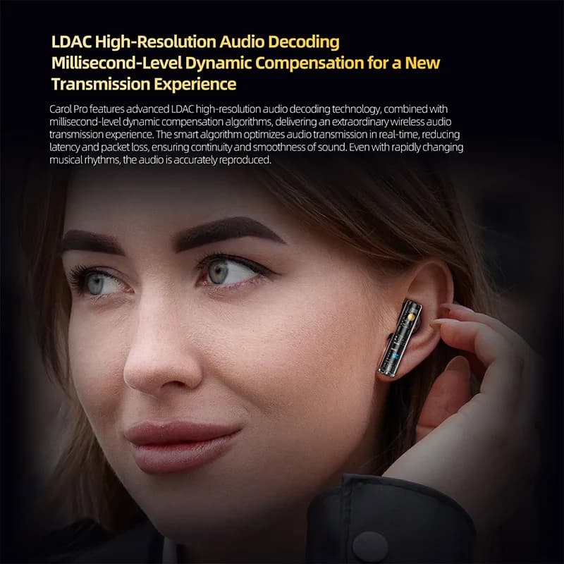 KZ Carol Pro In Ear TWS Bluetooth Earbuds with Active Noise Reduction and 6 Mics for True Wireless Waterproof Earplugs LDAC SBC - 4